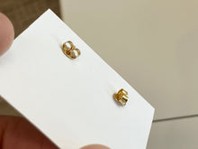 Load image into Gallery viewer, Gold Kiss Pave Stud Silver Earrings Gold Plated Ania Haie