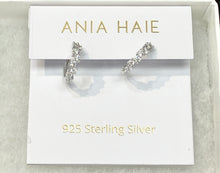 Load image into Gallery viewer, Silver Sparkle Cluster Huggie Hoop Earrings Ania Haie