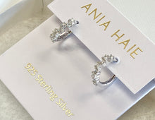 Load image into Gallery viewer, Silver Sparkle Cluster Huggie Hoop Earrings Ania Haie