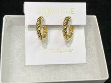 Load image into Gallery viewer, Ania Haie Twisted Huggie Hoop Earrings