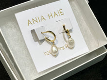 Load image into Gallery viewer, Pearl Mini Hoop Earrings