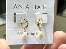 Load image into Gallery viewer, Pearl Mini Hoop Earrings