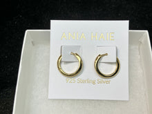 Load image into Gallery viewer, Gold Tube Small Huggie Hoop Earrings