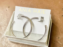 Charger l'image dans la galerie, Silver Classic Tube Oversized Hoop Earrings