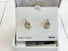 Load image into Gallery viewer, Two Tone Door Knocker Stud Earrings