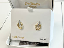 Load image into Gallery viewer, Two Tone Door Knocker Stud Earrings