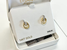 Load image into Gallery viewer, Two Tone Door Knocker Stud Earrings
