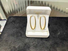 Load image into Gallery viewer, Silver Vermeil Large Oval Hoop Earrings
