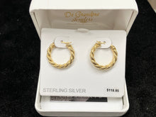 Load image into Gallery viewer, Silver Vermeil Rope Hoop Earrings