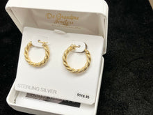 Load image into Gallery viewer, Silver Vermeil Rope Hoop Earrings