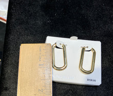 Load image into Gallery viewer, Silver Vermeil Long Flat Hoop Earrings
