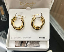 Load image into Gallery viewer, Double Tube Gold Vermeil Hoop Earrings