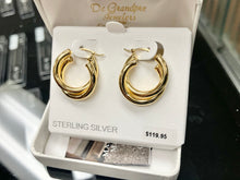 Load image into Gallery viewer, Double Tube Gold Vermeil Hoop Earrings