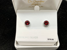 Load image into Gallery viewer, Natural Garnet Silver Earrings