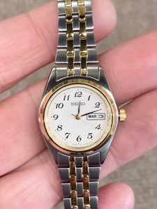 Women's Seiko Two Tone Day And Date Watch