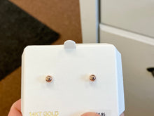 Cargar imagen en el visor de la galería, 14 K Rose Gold Ball Stud Earrings