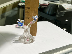 Blue Songbirds Crystal Figurine