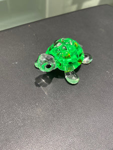 Green Turtle Glass Figurine