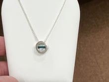 Load image into Gallery viewer, Silver Green And Black Onyx Cubic Zirconia Pendant
