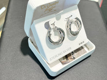 Laden Sie das Bild in den Galerie-Viewer, Silver Double Hoop Earrings