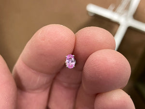 Pink Cubic Zirconia Silver Earrings
