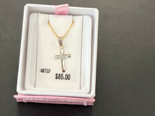 Load image into Gallery viewer, Gold Filled Children's Cross With Chain