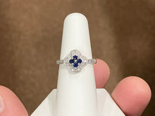 Load image into Gallery viewer, Sapphire And Diamond 14 K White Gold Ring