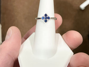 Sapphire And Diamond White Gold Ring