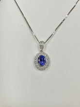 Cargar imagen en el visor de la galería, Tanzanite And Natural Diamond Pendant