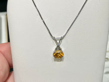 Cargar imagen en el visor de la galería, Natural Citrine And Diamond White Gold Pendant