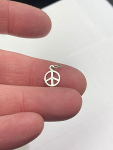 Silver Peace Symbol Charm