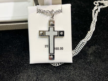 Charger l'image dans la galerie, Silver Cross Pendant And Steel Chain