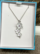 Load image into Gallery viewer, Cherry Blossoms Pink Sapphire Adjustable Silver Necklace