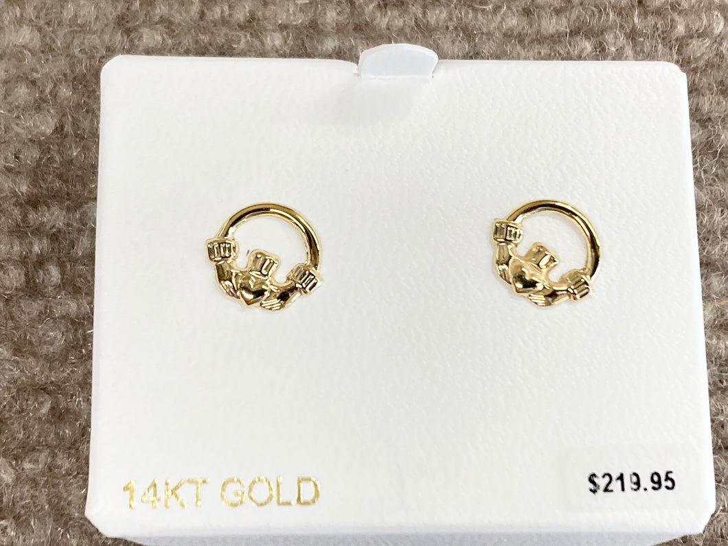 Gold Claddagh Earrings