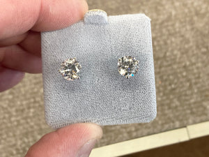 Lab Grown 3.48 Carat Diamond Stud Earrings