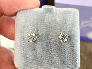 Lab Grown 1.42 Carat Diamond Earrings Martini Setting