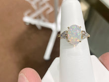 Cargar imagen en el visor de la galería, Ethiopian Opal And Diamond Gold Ring