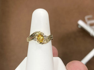 Golden Sapphire And Diamond Gold Ring