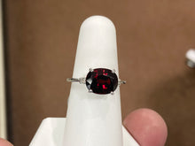 Load image into Gallery viewer, Mozambique Garnet And Diamond White Gold Ring
