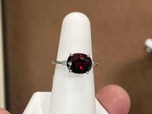Mozambique Garnet And Diamond White Gold Ring