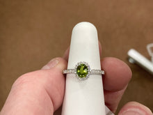 Load image into Gallery viewer, Peridot And Diamond White Gold Ring