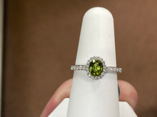 Load image into Gallery viewer, Peridot And Diamond White Gold Ring