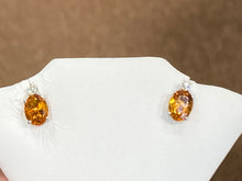 Load image into Gallery viewer, Citrine And Diamond White Gold Earrings
