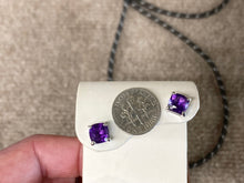 Load image into Gallery viewer, Cushion Cut Amethyst White Gold Earrings