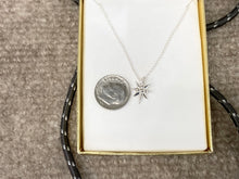 Load image into Gallery viewer, Silver Starburst Adjustable Necklace