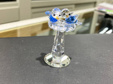 Load image into Gallery viewer, Blue Birds Bath Crystal Figurine