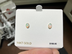 Gold Opal Earrings