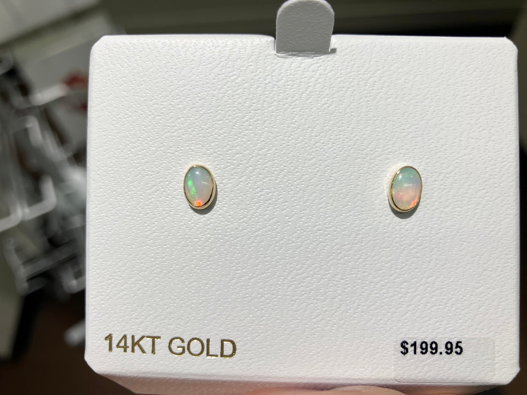 Gold Opal Earrings