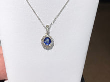 Charger l&#39;image dans la galerie, Sapphire And Diamond White Gold Necklace