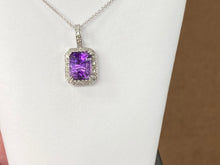 Charger l&#39;image dans la galerie, Amethyst And Diamond White Gold Necklace